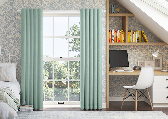 Delicate Chevron, Turquoise - Made to Measure Curtains - Image 3